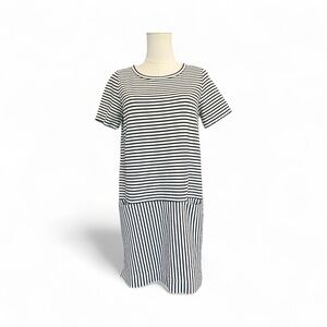 💙🤍 EUC MADEWELL Navy & White Striped Dockside T-Shirt Dress | Sz M